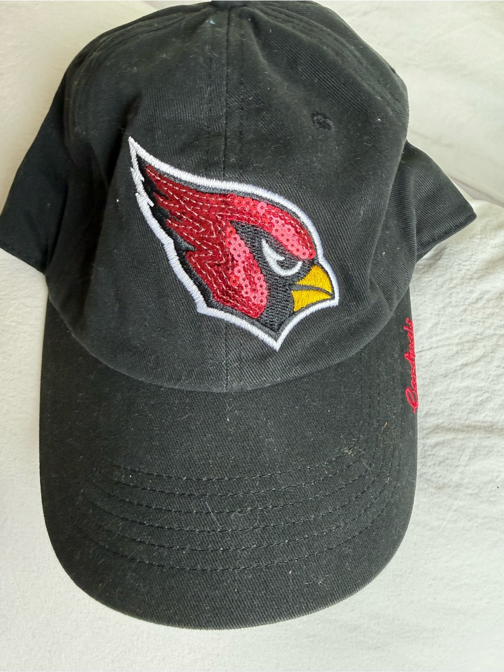 Women’s Black Arizona Cardinals Sequin Logo Baseball Cap